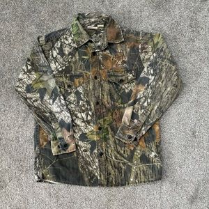 Redhead shirt boys large‎ green brown camo button up mossy oak break up hunting